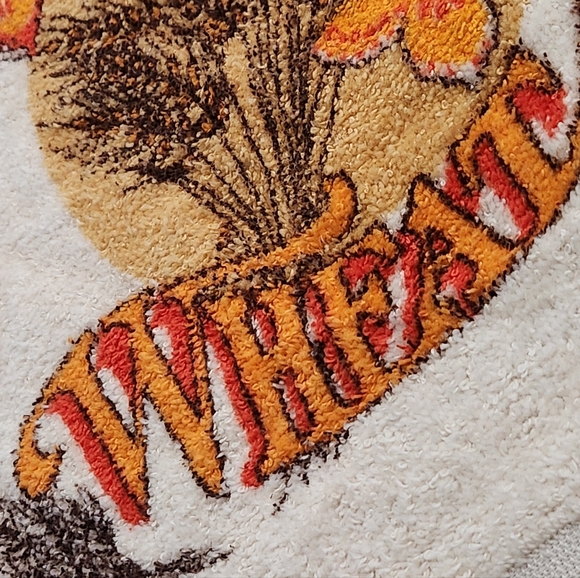 Vtg Cannon USA "wheat" and butterflies kitchen bath hand towel 70s hippie earthy - Picture 8 of 9